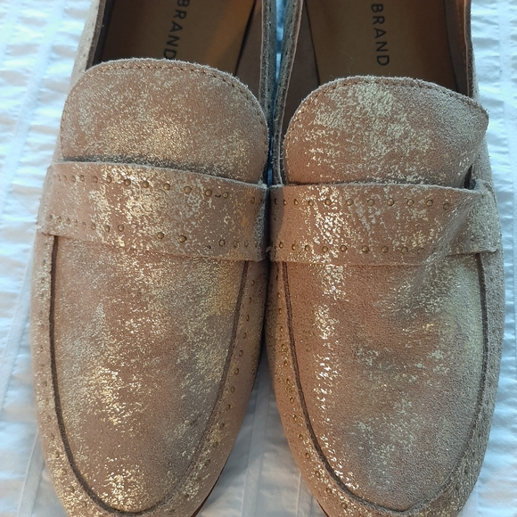 LUCKY BRAND Metallic Leather Loafers Size 10, Never Worn - Picture 5 of 9
